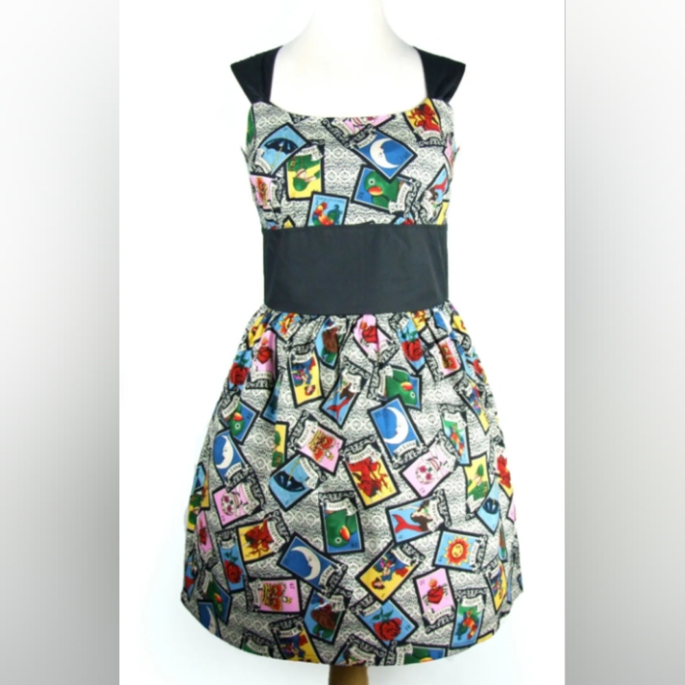 Dia de Los Muertos Loteria Mexican Dress Vintage Inspired Mexican Folk Art